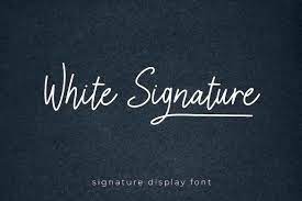 White Signature Font preview